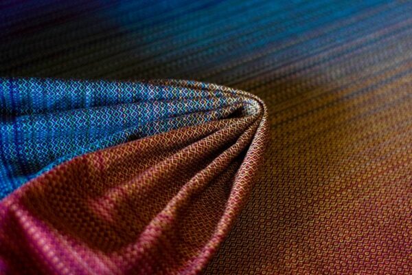 Pleats in the Sunset Rainbow Woven Wrap
