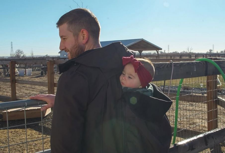 Wewildy Babywearing Jacket Dad Back Carry Black Wewildy Babywearing Jacket Dad Back Carry Black