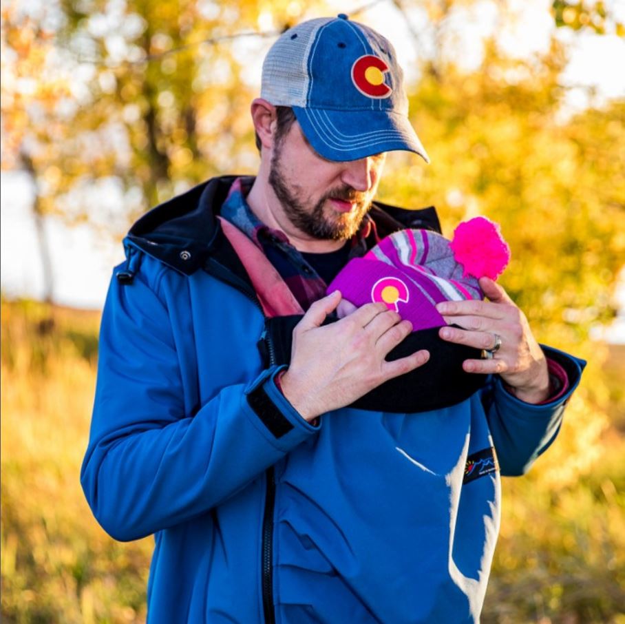 Wewildy Babywearing Jacket Dad Front Carry Blue Wewildy Babywearing Jacket Dad Front Carry Blue